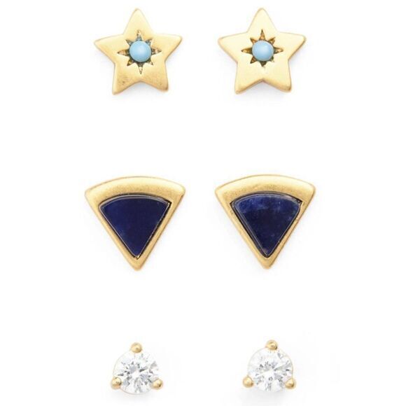 ‎Madewell earings KEEPSAKE STUD PACK - Picture 1 of 10
